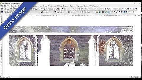 Point Cloud - Section - Orthographic Image - CAD Elevation Drawing