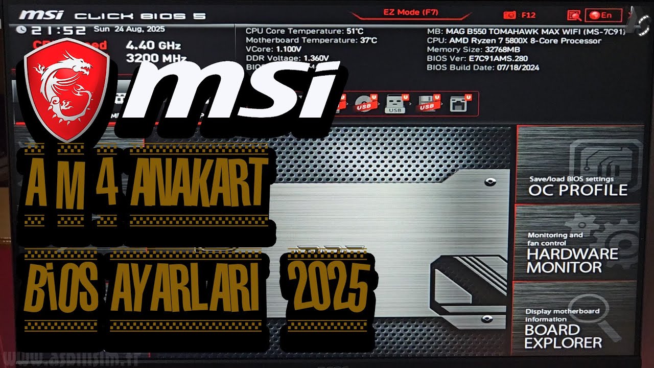 MSI AM4 Anakart Bios Ayarları 2025 - Performans, Overclock ve Undervolt