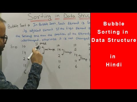 Bubble sort in data structure with example | in Hindi
