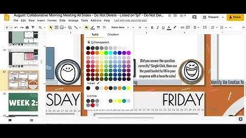 Morning meeting Weekly Activities 1 - 3
