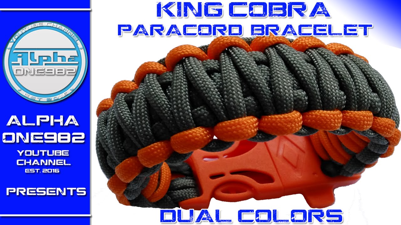 Paracord Survival Bracelet King Cobra Black and Red - Etsy