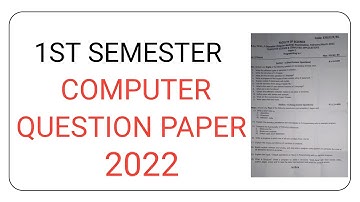 1st computer science question paper  Bsc 1st year question paper