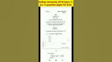 kolhan university 2018 (sem-1) (math hons ) (cc-1) question paper for b.sc ।  #shorts #question
