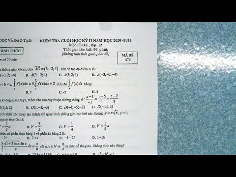 Giải đề thi HK2 toán 12 năm học 2020-2021