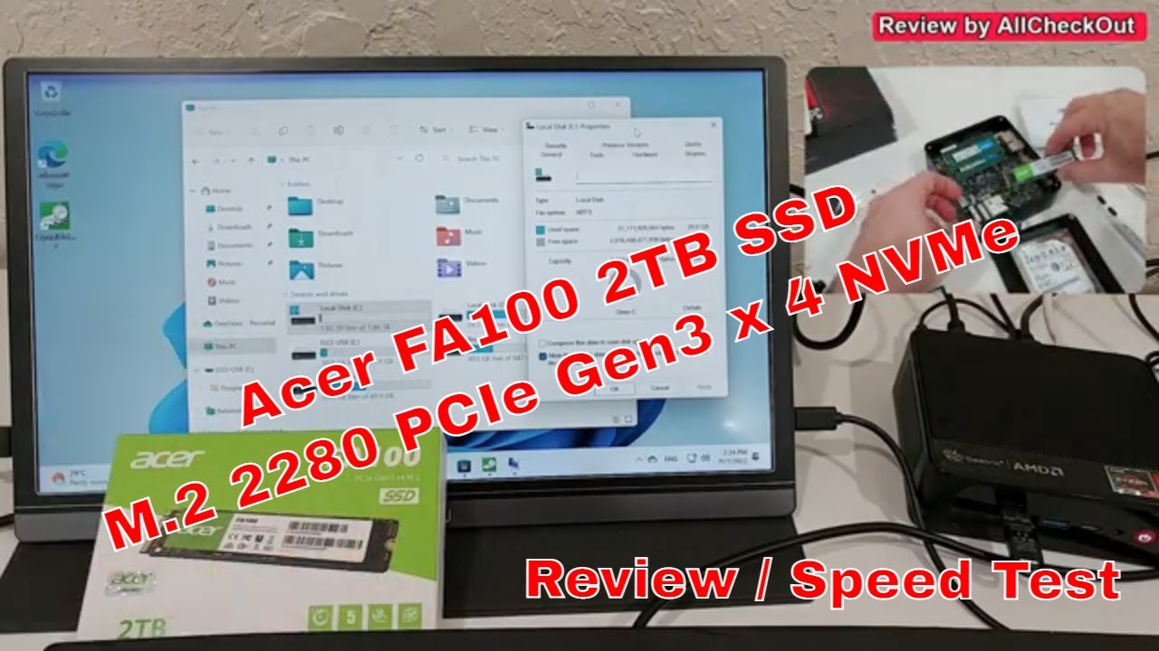 Acer FA100 2TB SSD - M.2 2280 PCIe Gen3 x 4 NVMe Interface, 8 Gbs