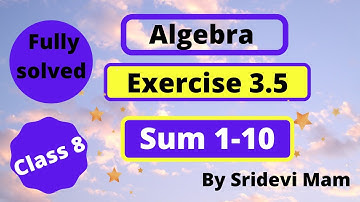 8th tn maths chapter 3 algebra exercise 3.5 fully solved 8th std full book new syllabus 8th