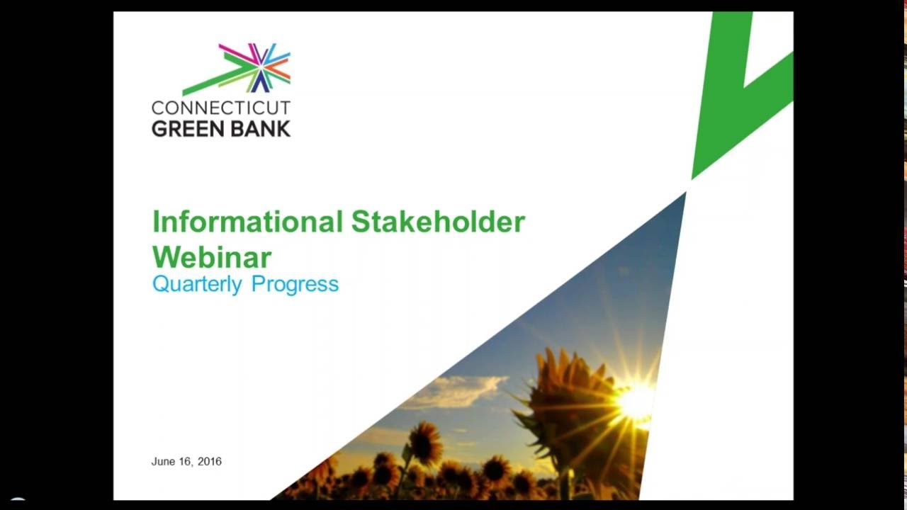 CT Green Bank Market Insights Webinar Series – June 2016