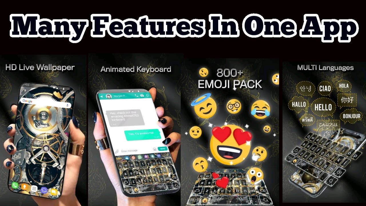 Silver Luxury Live Wallpaper & Animated Keyboard Mobile screen par