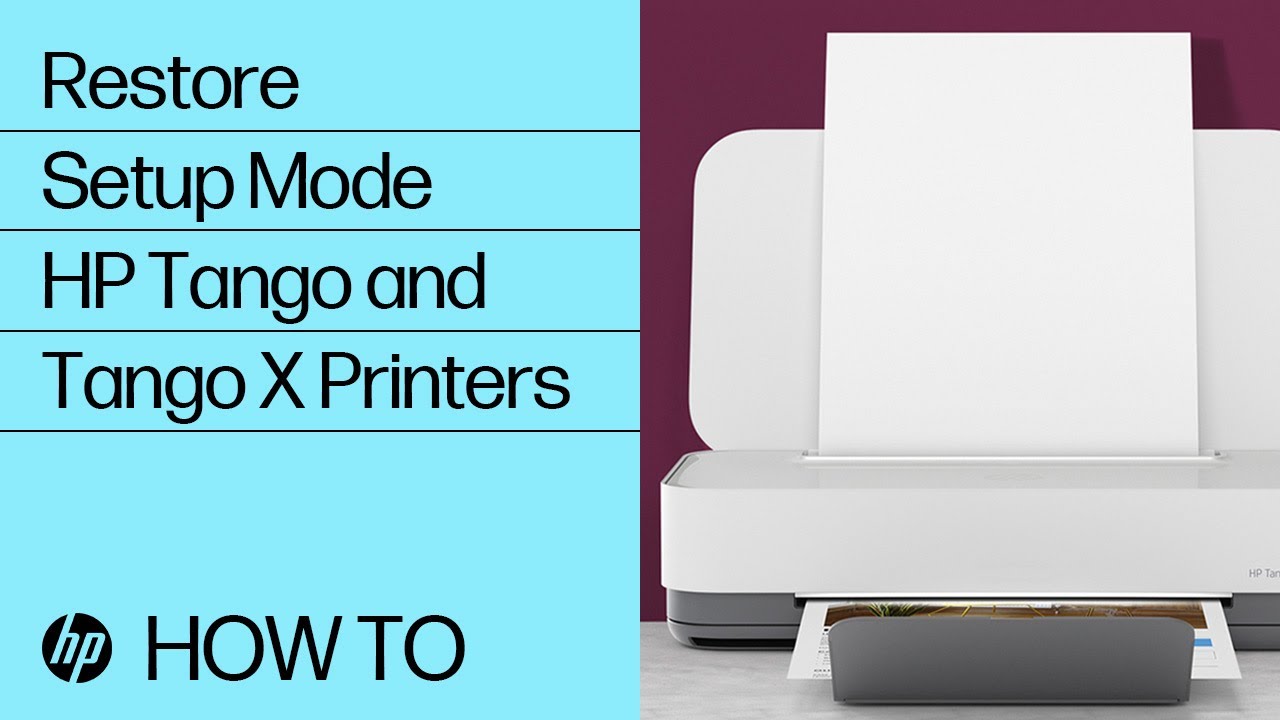Setup Mode | HP Tango and Tango X Printers HP - YouTube