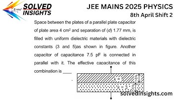 JEE Mains 2025 Physics | Mixed Dielectrics in Capacitor | Effective Capacitance Trick Explained