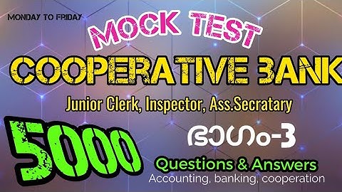 mock test 3| cooperative bank exam | junior clerk