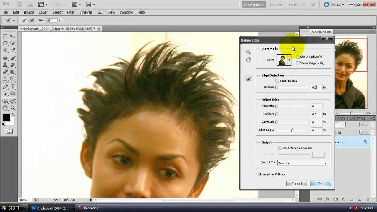 Seleksi Rambut Dengan Quick Selection Dan Refine Edge Youtube