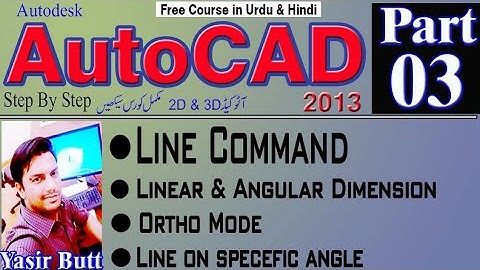AUTOCAD |03 How to use LINE COMMAND Detail in Autocad 2013 in Urdu/Hindi |PART 03| CAD TUTORIALS