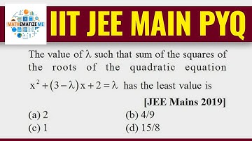 Quadratic Equation JEE Mains 2019 PYQ | Relation Bw Roots & Coefficients | By Nitin Agrawal