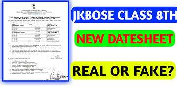 🔥🔥Class 8th New Datesheet 2024 ||Real Or Fake||Jkbose.