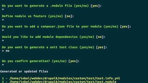 Drupal console - create new module