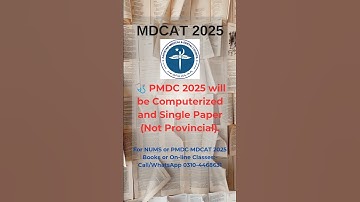 MDCAT 2025 Date and Syllabus Announced