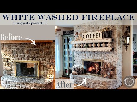 How to WHITE WASH your brick fireplace (with just 2 products)