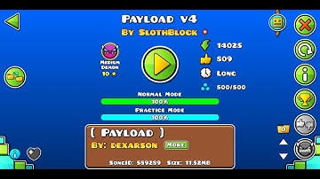 payload v4 geometry dash 100% gameplay on mobile (epic medium demon)
