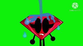 Wet Ruby On A Green Screen