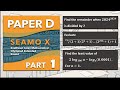 Seamo X Paper D: Part 1 No 1 to 5 (Junior High School Math Competitions)