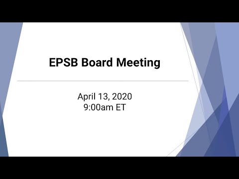 EPSB Meeting 4/13/2020