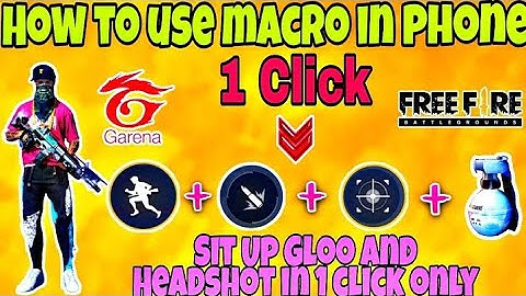 1 click _ crouch _ Gloo _ Scope _ Fire | How to Use Macro Setting In Mobile Phone in FreeFire _