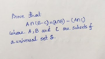 Prove that A intersection (B-C) = (A intersection B) - (A intersection C) Problems on Sets #2