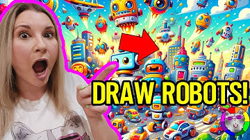 Kids Robot Art and Drawing Lesson, Robot Art for Kids