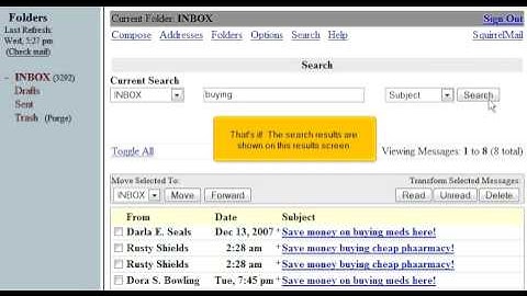SquirrelMail - Search