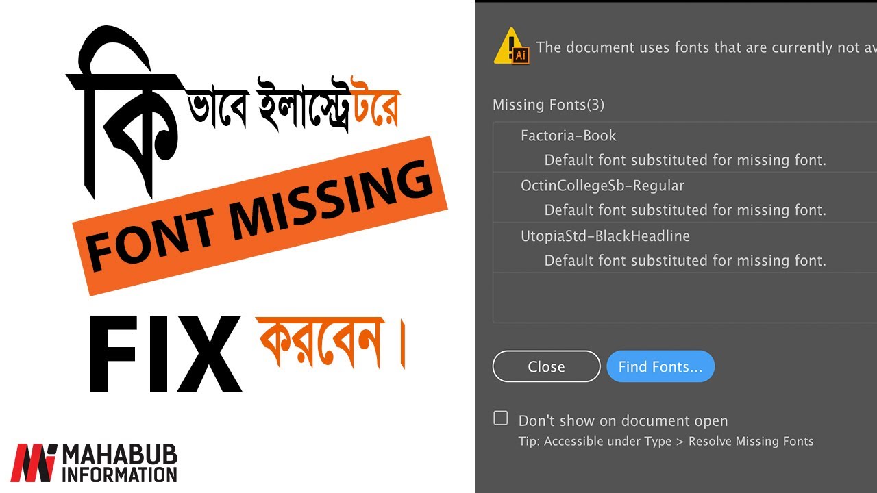 How to fix font missing in adobe illustrator CC 2021 to CS 6 - YouTube