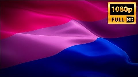 Bisexual flag LGBT 1080p HD 1920X1080 footage video waving in wind. Bi Pride Rainbow Pride flag