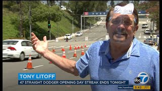 DODGER SUPERFAN Tony Litoff - keeps his 48th Consecutive Opening Day streak alive!!!