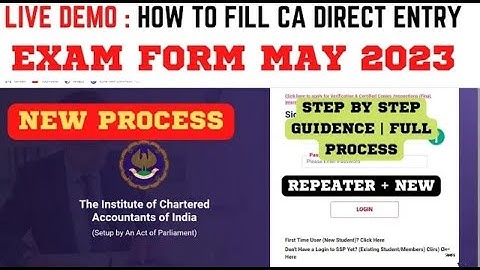 Live Demo :- How To Fill CA Direct entry Exam Form May 2023 | Step By Step Guidance | Full Process