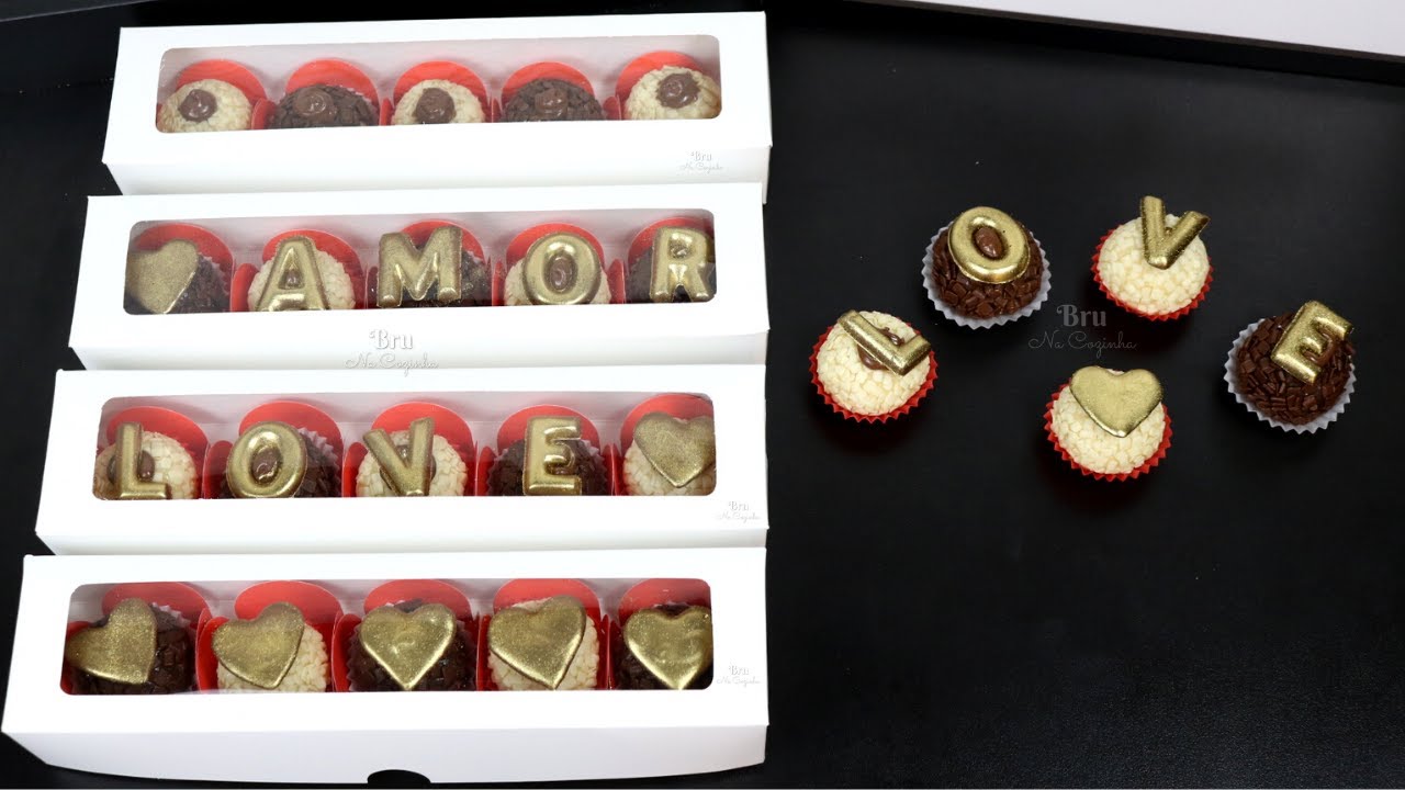 FAÇA E VENDA DIA DOS NAMORADOS BRIGADEIRO GOURMET NA CAIXINHA - LUCRE MUITO | Bru na Cozinha |