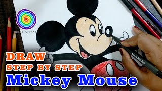 Drawing Mickey Mouse | Drawing Cartoon Characters | Step by Step