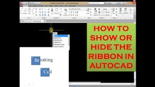 How to show or hide the ribbon in AutoCAD