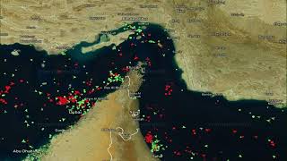 Vessel tracker showing Strait of Hormuz