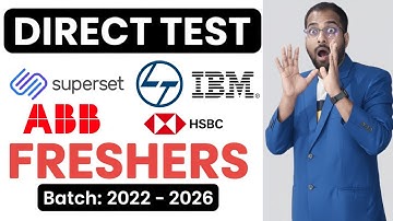 Finally Direct Test Hiring Announced  L&T Superset, IBM, HSBC, ABB Concentrix Jobs  Start Test Now