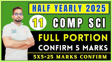11th Computer Science | Half Yearly Exam 2025 | Confirm 5 Marks | 5x5=25 Marks Confirm