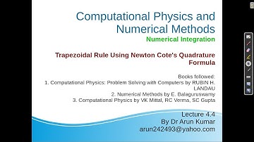 Lecture 4.4: Trapezoidal Rule Using Newton Cote