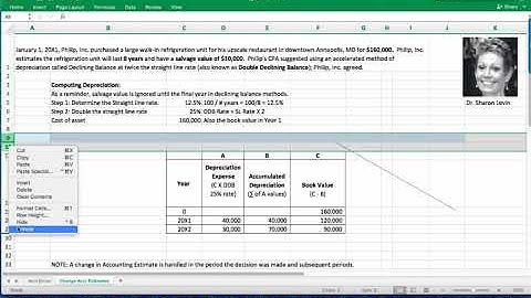 Changes in Accounting Estimates (using DDB depreciation)