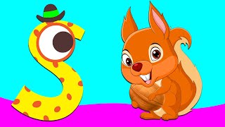 S for Squirrel - Alphabet Phonics - Letter Sounds with Animals for Kids