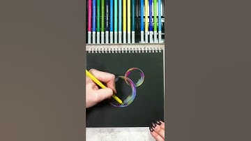 Colored pencils bubbles #shorts #tutorial #drawing #easy