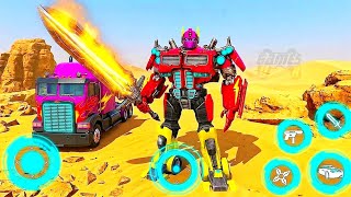 Red Optimus Prime Transformers: Truck Robot City Battle 2026 Part 2 - Android Gameplay screenshot 1