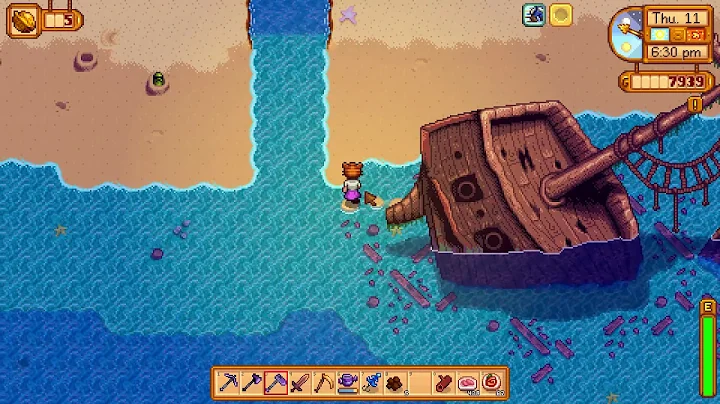 Going inside the Shipsreck for a Golden Walnut - Stardew Valley