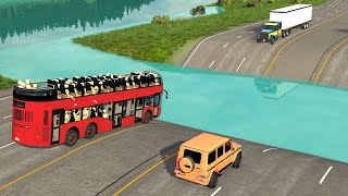 Cars vs River Crossing Road - BeamNG Drive - 🔥 ULTIMATE Edition Compilation