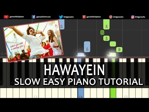 Hawayein Song Jab Harry Met Sejal|Shah Rukh Khan Arijit Singh|Piano Tutorials Chords Instrumental
