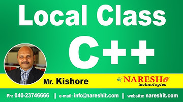 Local Class | C ++ Tutorial | Mr. Kishore