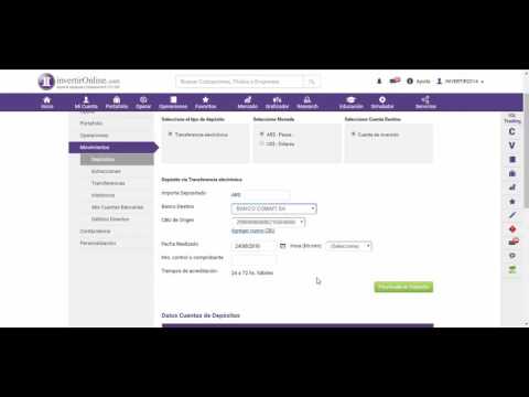 ¿Cómo informar un depósito desde el sitio de invertirOnline?